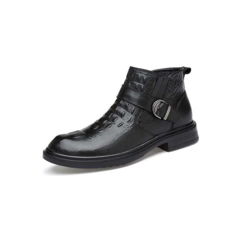 Herrstövlar Läder Alligator Fur Slip-on Boots