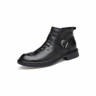 Herrstövlar Läder Alligator Fur Slip-on Boots