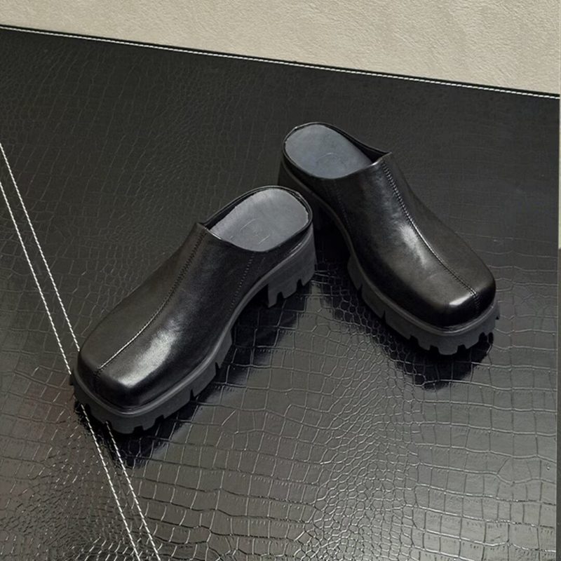 Herrstövlar Läder Slip-on Boots - Svart