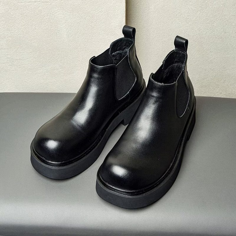 Herrstövlar Läder Slip-on Boots - Svart