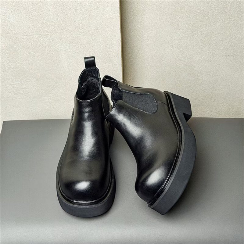 Herrstövlar Läder Slip-on Boots - Svart