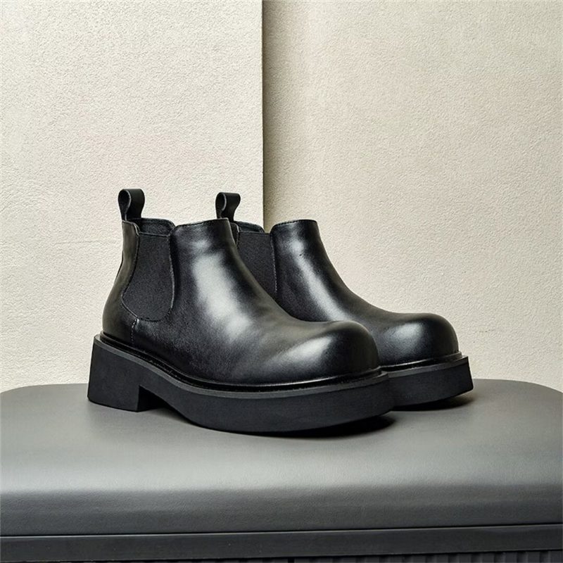 Herrstövlar Läder Slip-on Boots - Svart