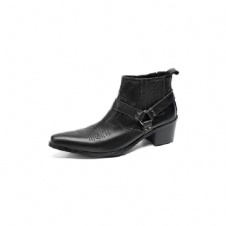 Herrstövlar Luxury Serpent Black Leather Party Ankel Boots