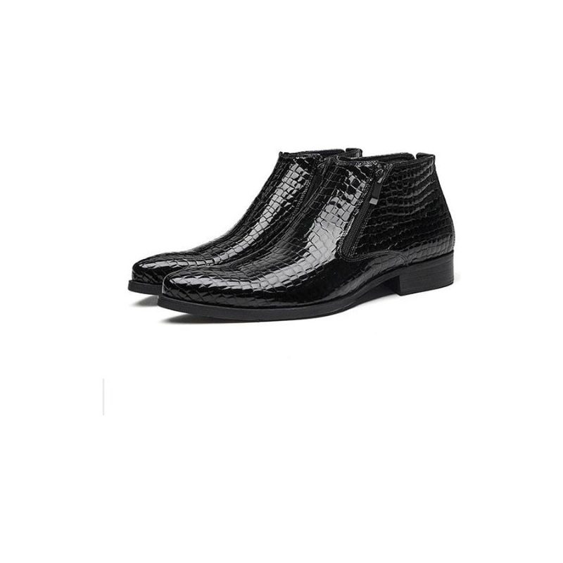 Herrstövlar Luxury Serpent Zipper Chelsea Ankel Boots