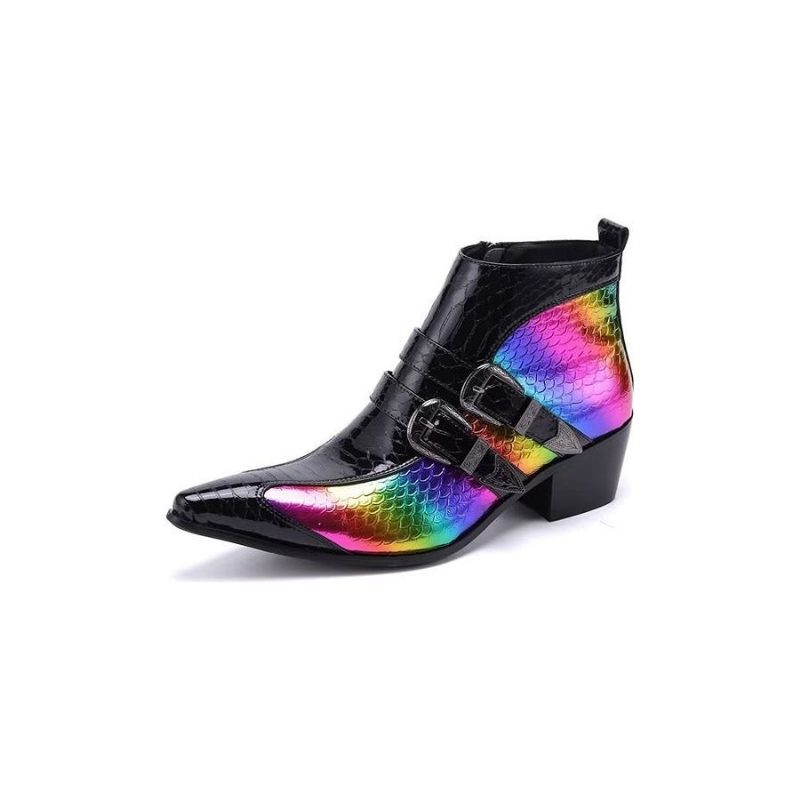 Herrstövlar Lyx Exotica Äkta Läder Statement Dress Boots - Flerfärgad