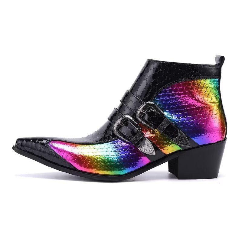 Herrstövlar Lyx Exotica Äkta Läder Statement Dress Boots - Flerfärgad