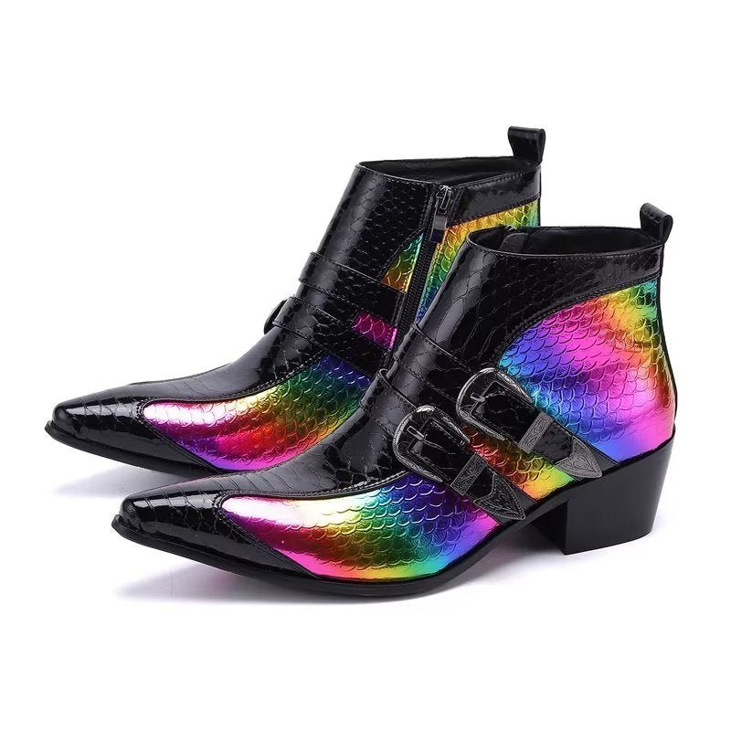 Herrstövlar Lyx Exotica Äkta Läder Statement Dress Boots - Flerfärgad