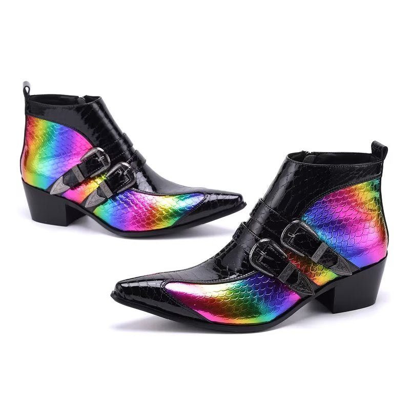 Herrstövlar Lyx Exotica Äkta Läder Statement Dress Boots - Flerfärgad