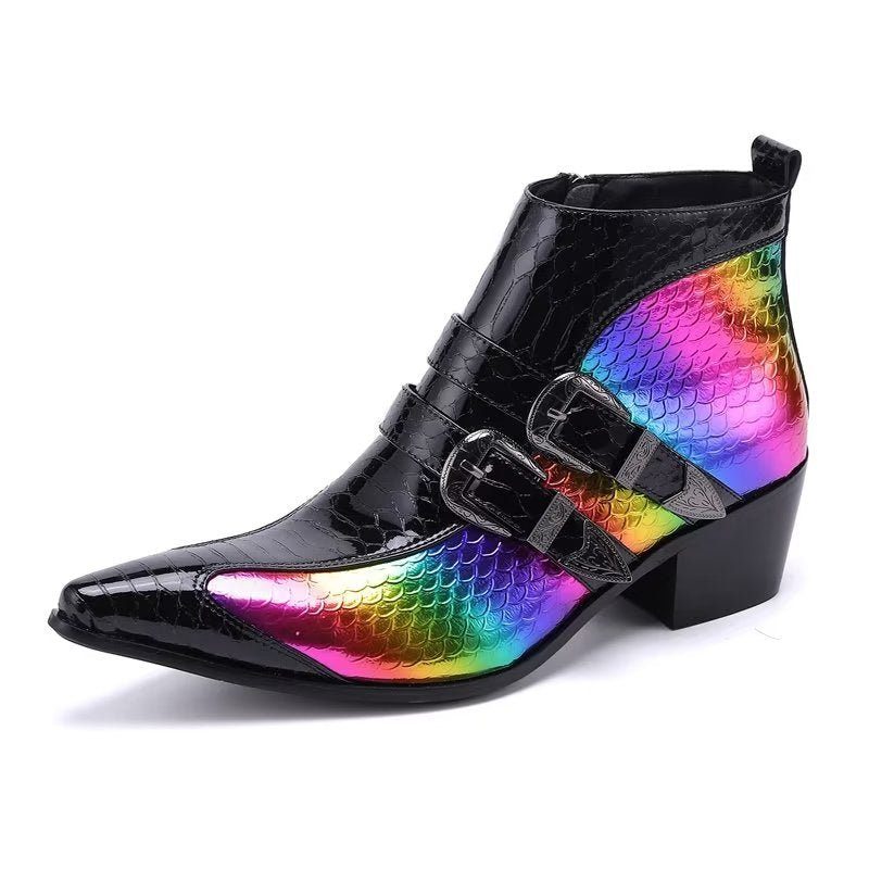 Herrstövlar Lyx Exotica Äkta Läder Statement Dress Boots - Flerfärgad