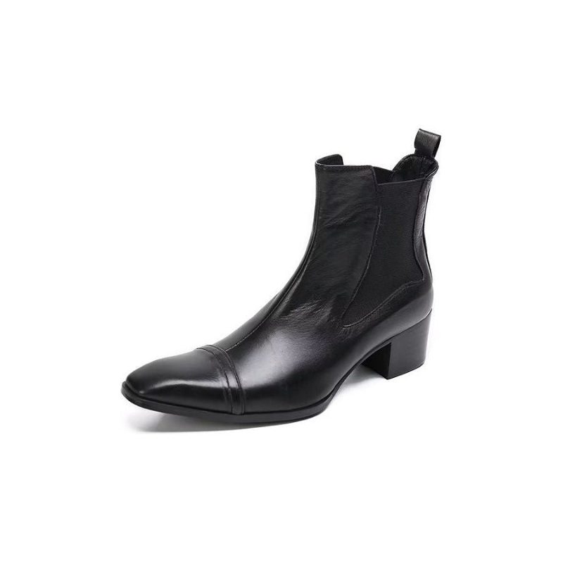 Herrstövlar Lyxiga Croc-textur Läder Statement Dress Boots