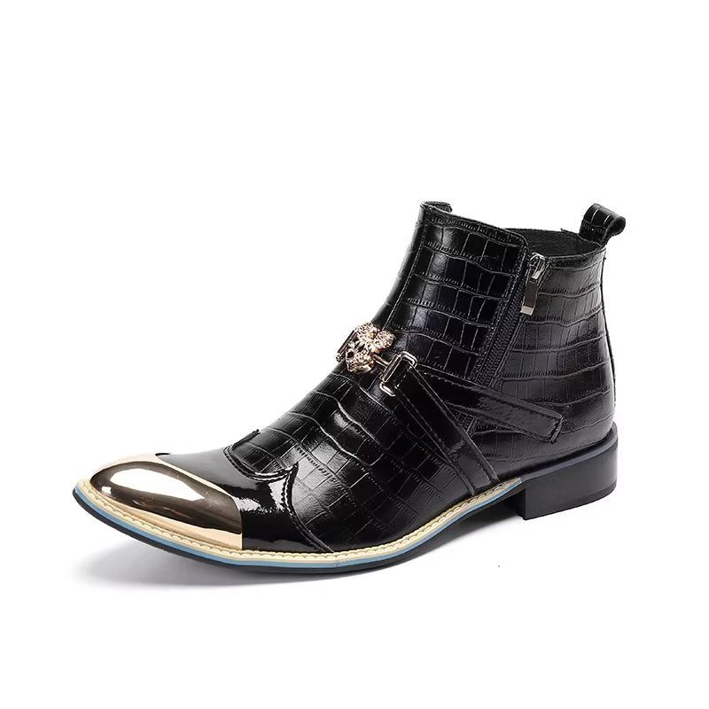 Herrstövlar Lyxkrokodilläder Statement Dress Boots - Svart