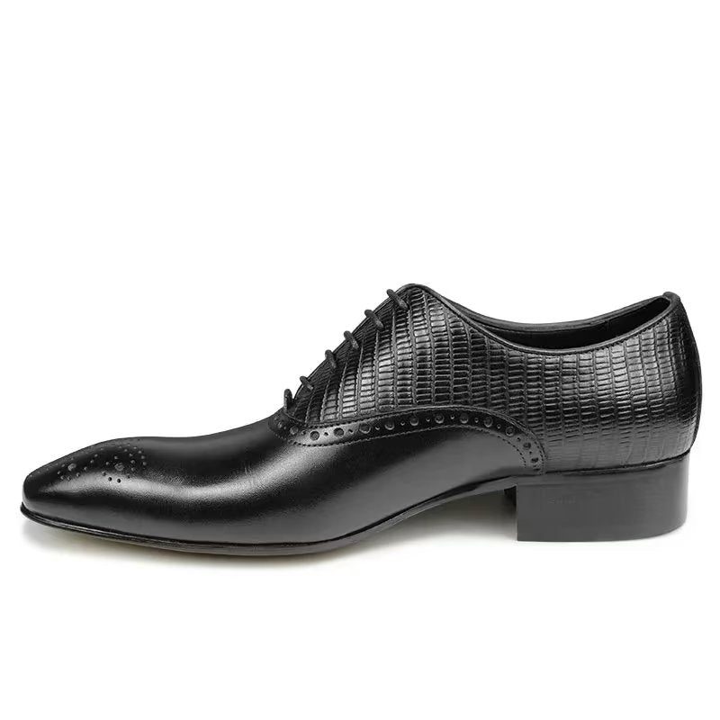 Högtidsskor För Män Eleganta Brogue-bröllopsskor I Äkta Läder - Svart