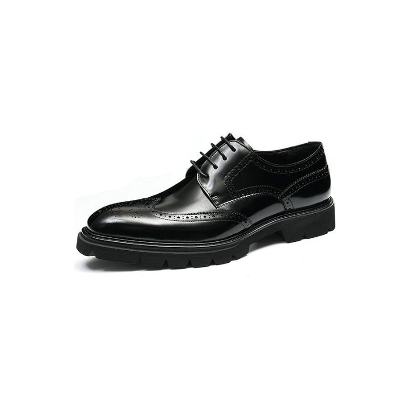 Högtidsskor För Män Lyxiga Brogue Oxford Dress Skor - Svart