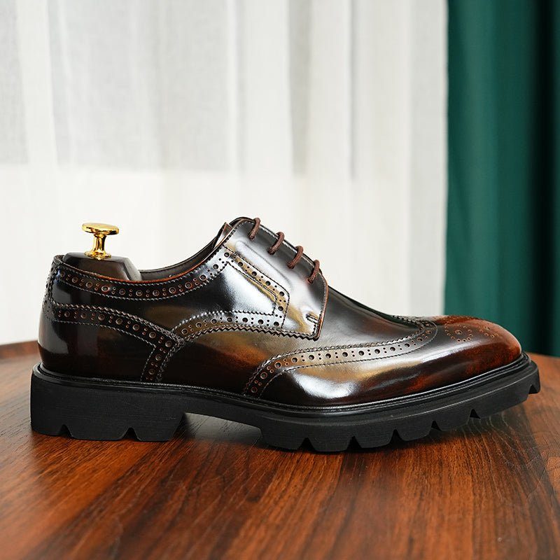 Högtidsskor För Män Lyxiga Brogue Oxford Dress Skor - Kaffe