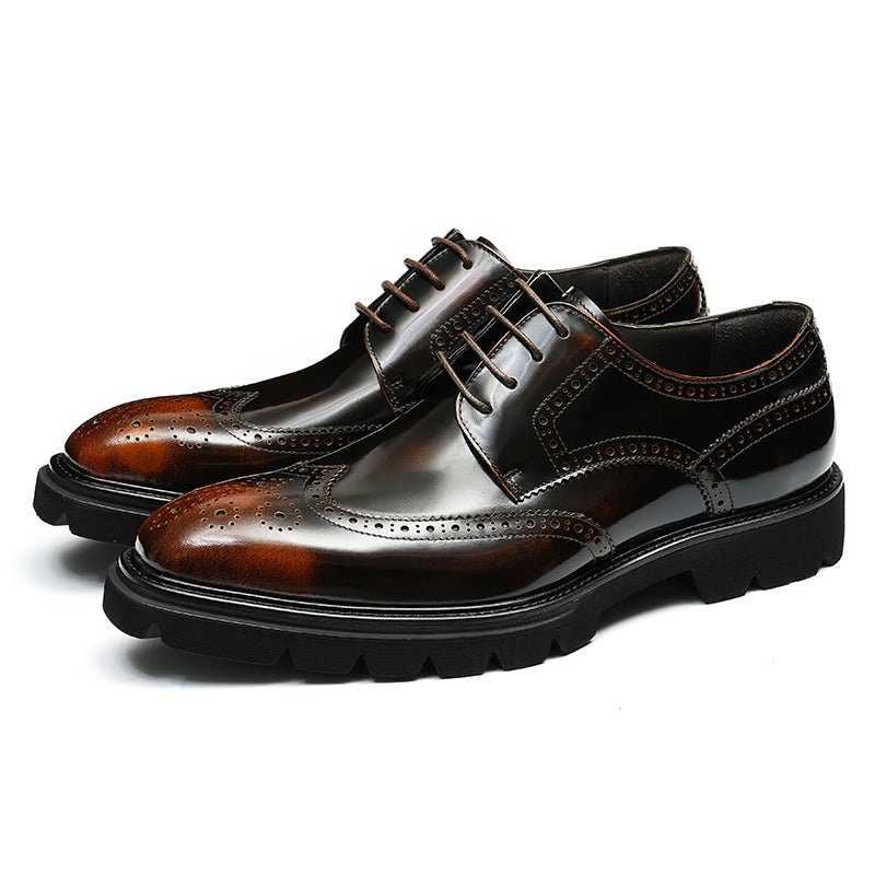 Högtidsskor För Män Lyxiga Brogue Oxford Dress Skor - Kaffe