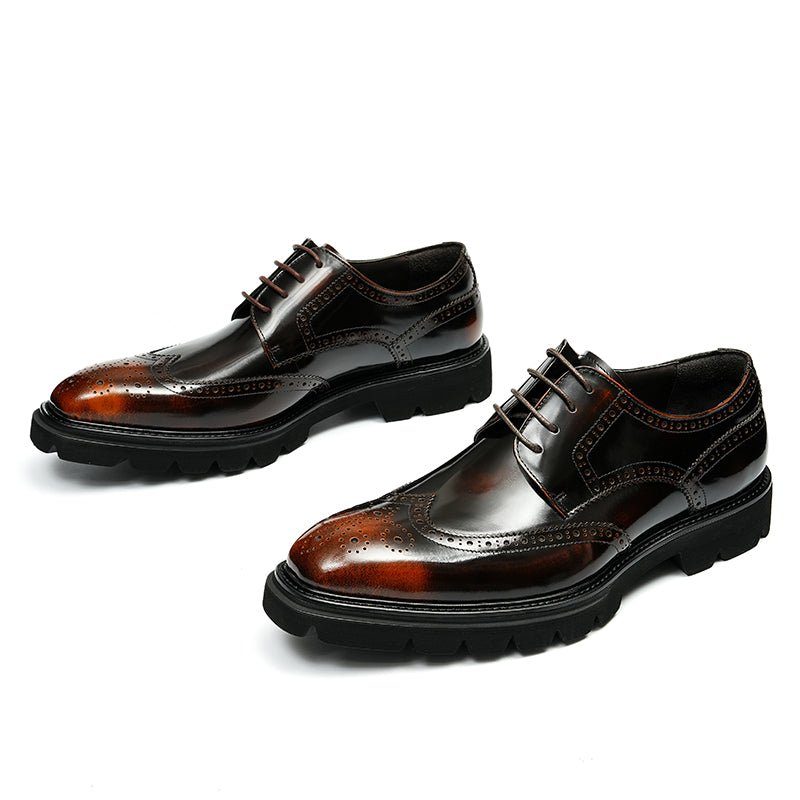 Högtidsskor För Män Lyxiga Brogue Oxford Dress Skor - Kaffe