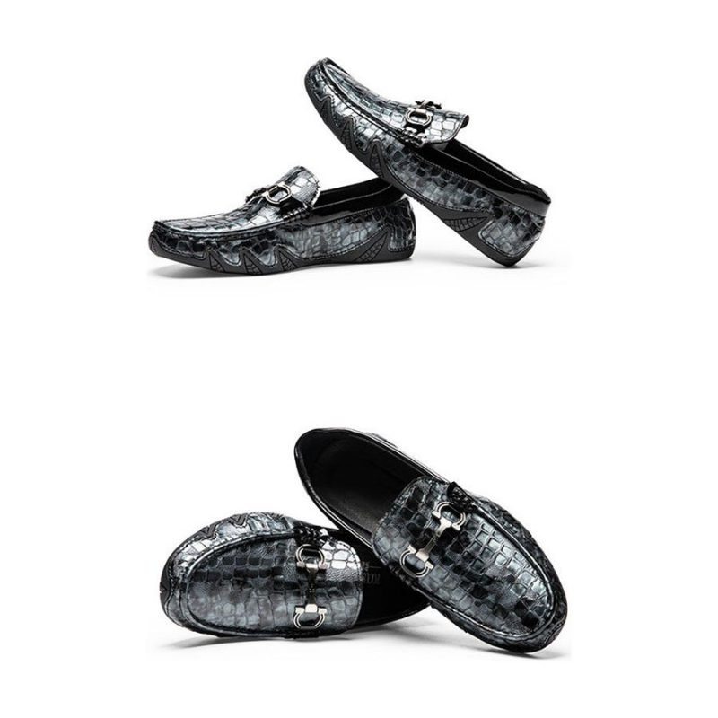 Loafers För Män Alligator Slip-on - Blå