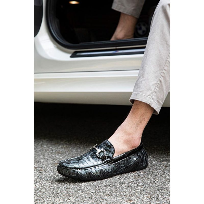 Loafers För Män Alligator Slip-on - Blå