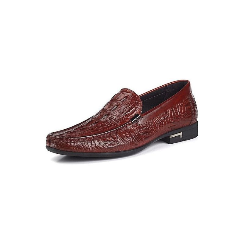 Loafers För Män Allilux Exotic Leather Slip On Casual - Rött