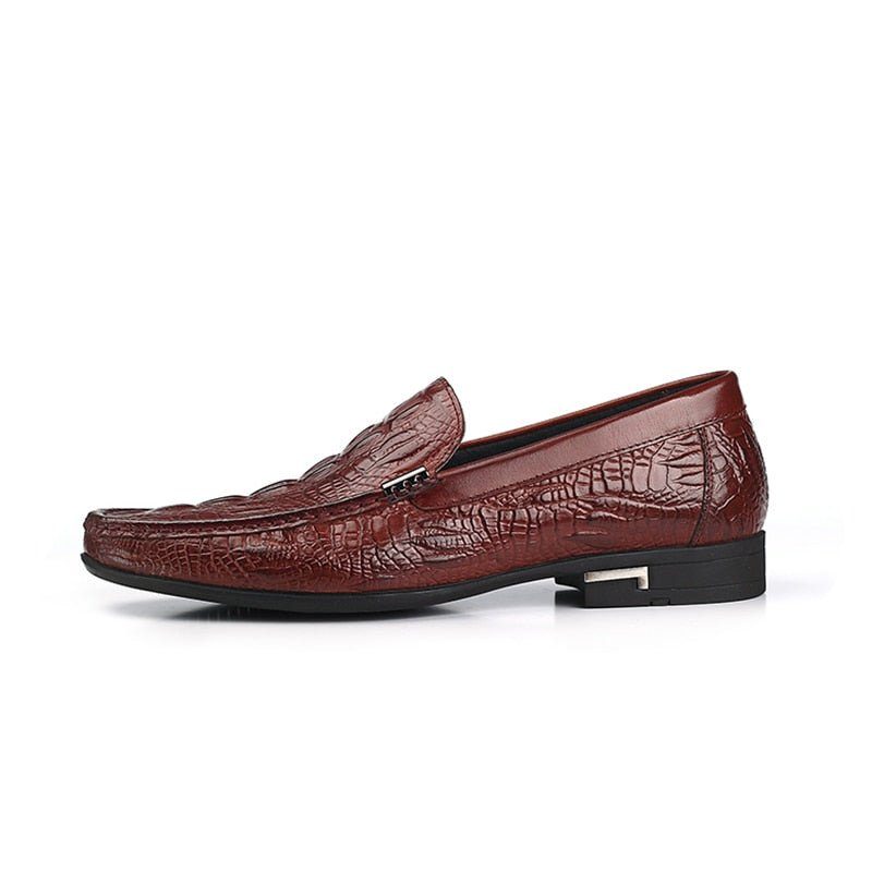 Loafers För Män Allilux Exotic Leather Slip On Casual - Rött