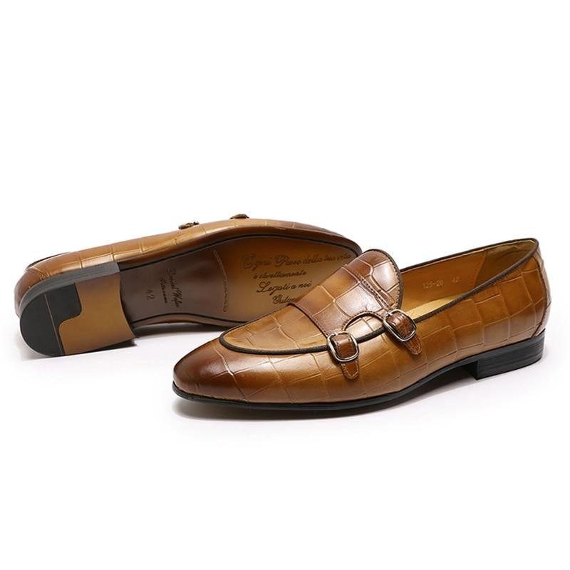 Loafers För Män Alliluxe Exotic Slip On - Kaffe