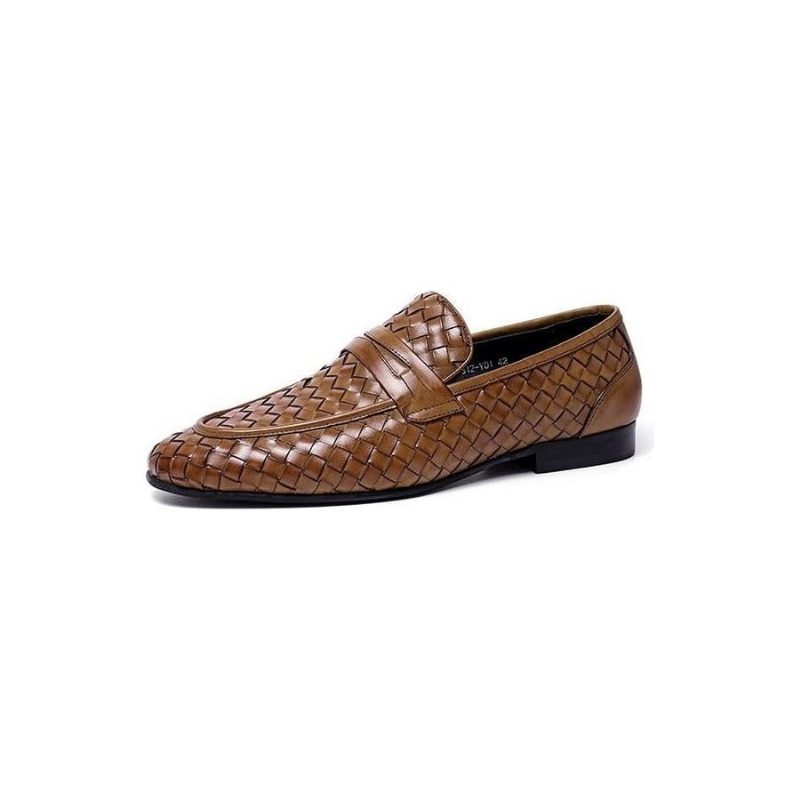 Loafers För Män Bekväma Slip-on Leather - Kaffe