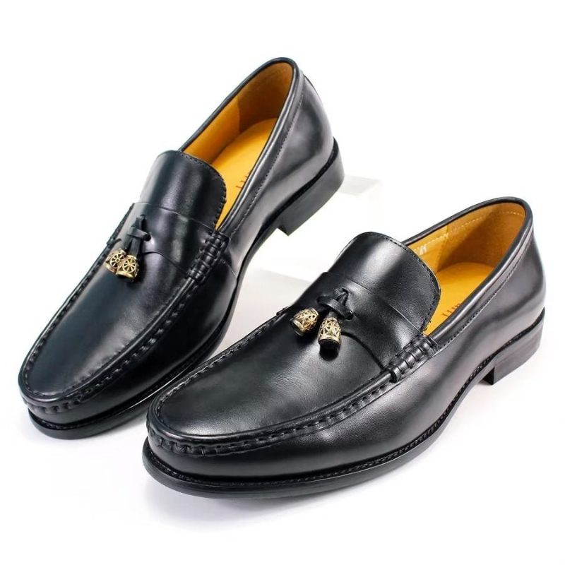 Loafers För Män Brogue Slip Ons - Svart