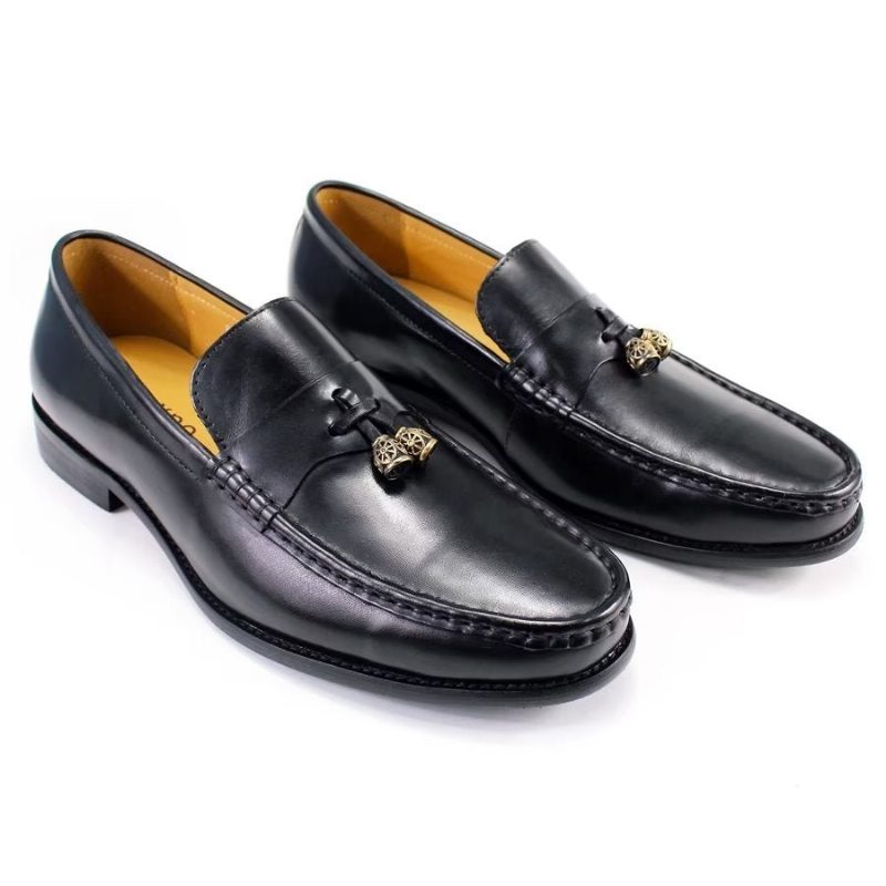 Loafers För Män Brogue Slip Ons - Svart