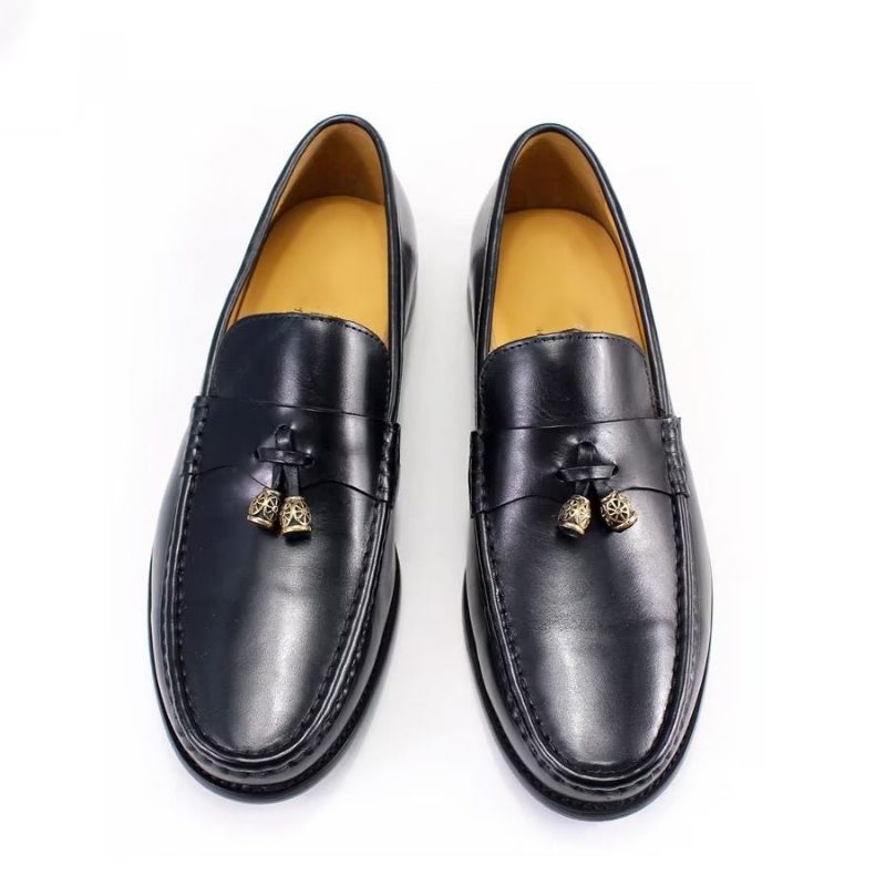 Loafers För Män Brogue Slip Ons - Svart