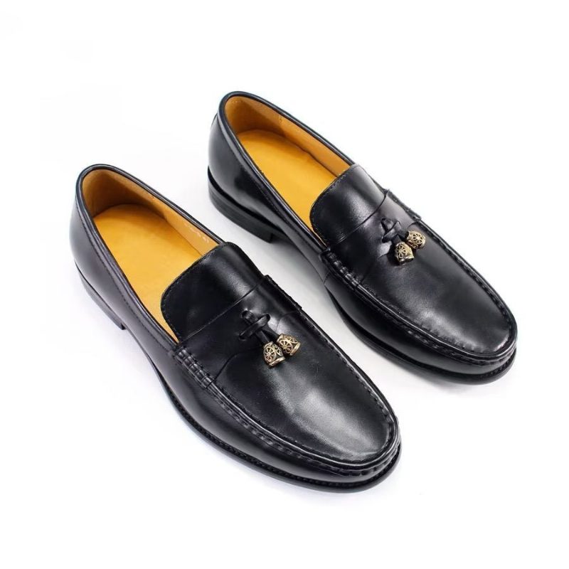 Loafers För Män Brogue Slip Ons - Svart