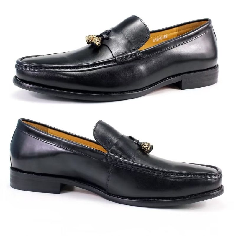 Loafers För Män Brogue Slip Ons - Svart