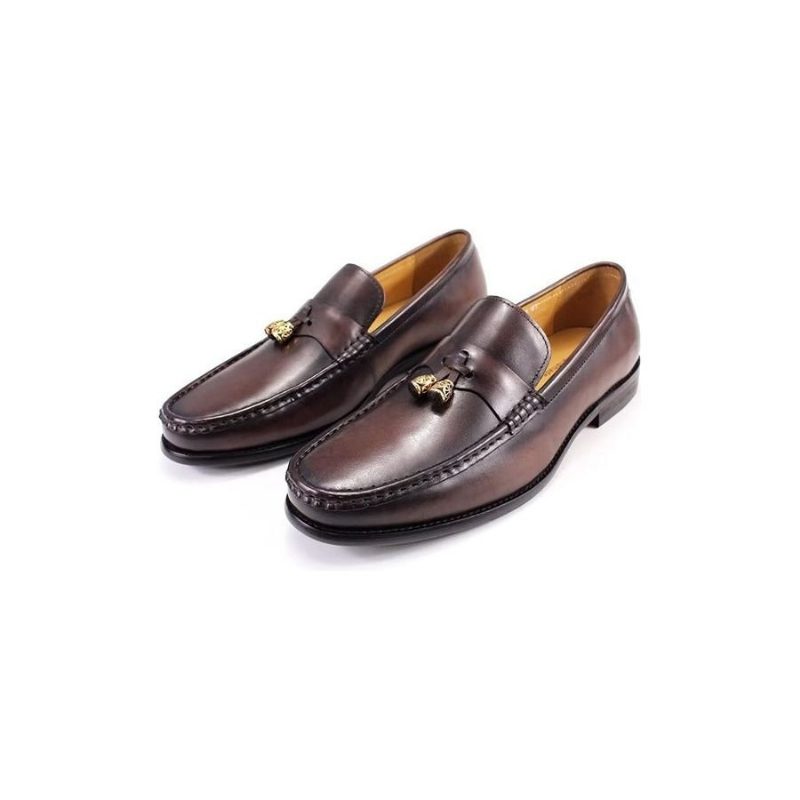 Loafers För Män Brogue Slip Ons - Kaffe