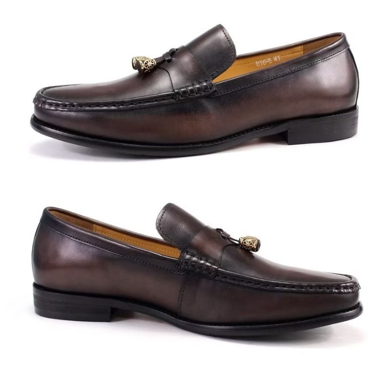 Loafers För Män Brogue Slip Ons - Kaffe