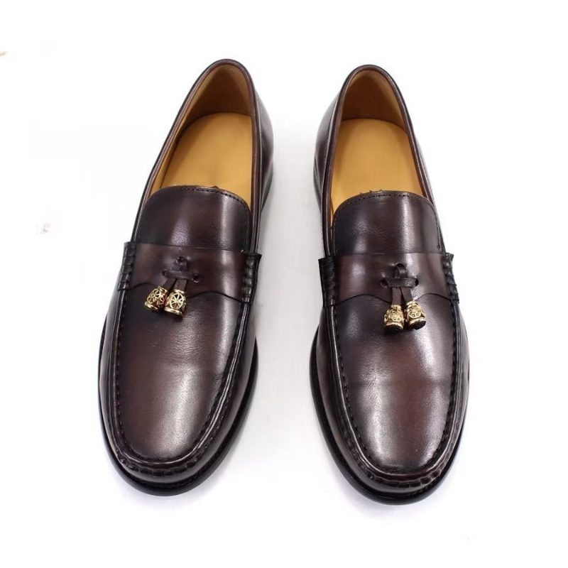 Loafers För Män Brogue Slip Ons - Kaffe