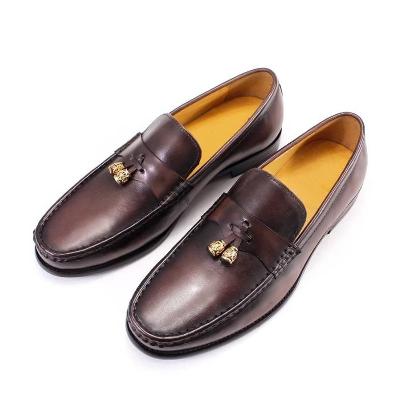 Loafers För Män Brogue Slip Ons - Kaffe