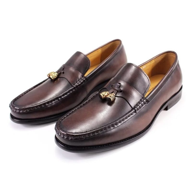 Loafers För Män Brogue Slip Ons - Kaffe