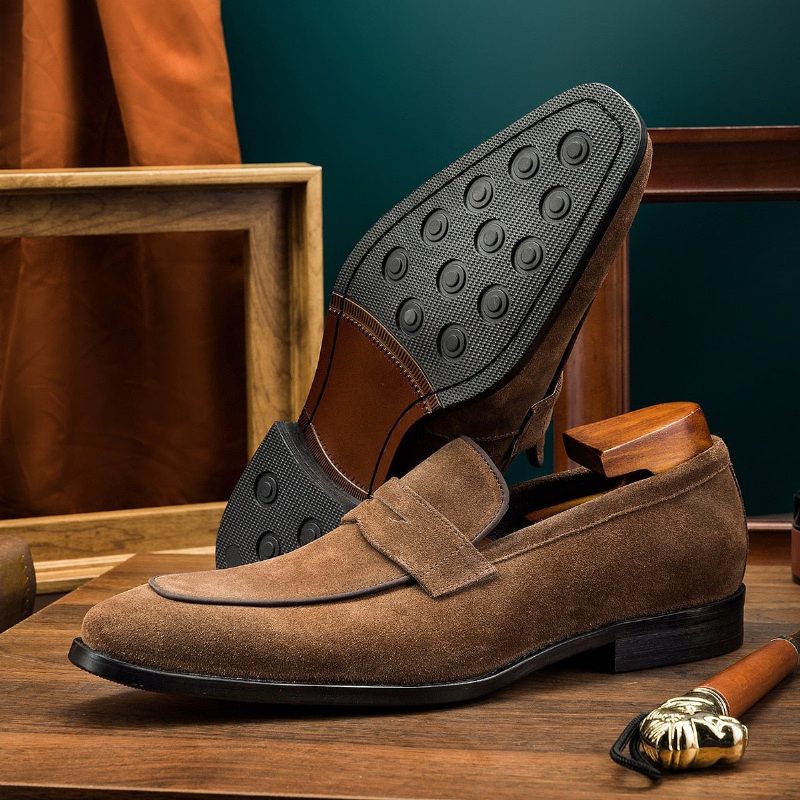 Loafers För Män Chic Exotiska Mönster Slip-on Brogue Skor - Kaffe