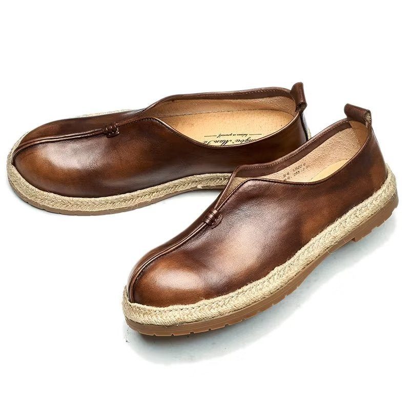 Loafers För Män Chic Kohud Slip-on - Kaffe