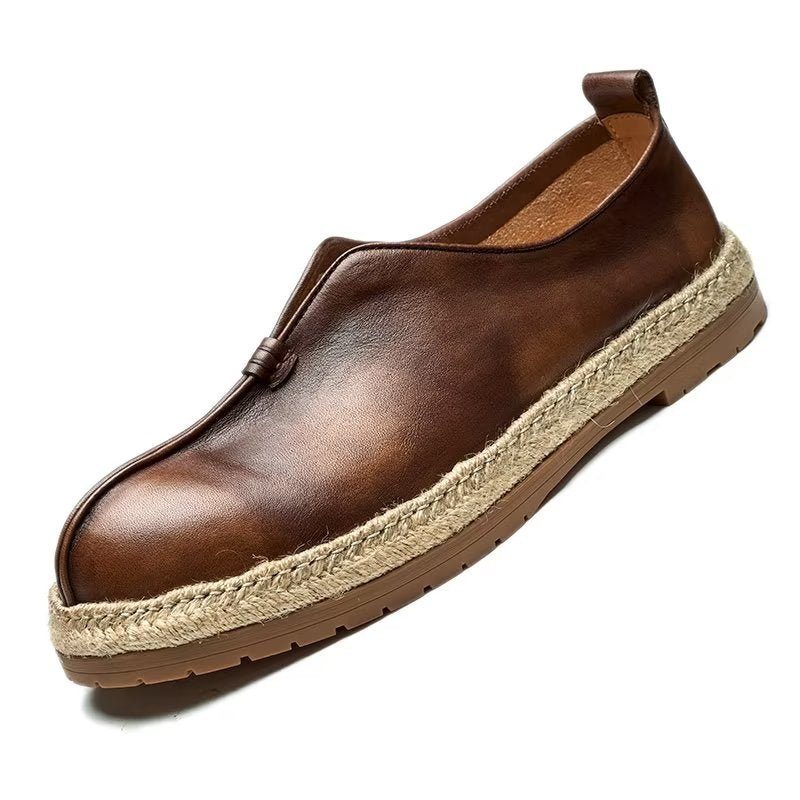 Loafers För Män Chic Kohud Slip-on - Kaffe