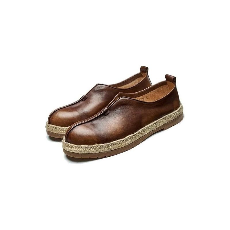 Loafers För Män Chic Kohud Slip-on - Kaffe