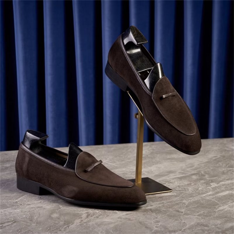 Loafers För Män Cow Leather - Kamel