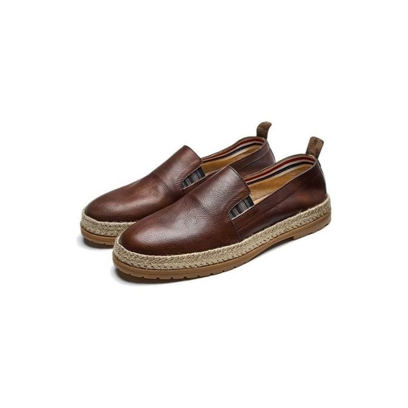 Loafers För Män Cow Leather Slip-on - Kaffe