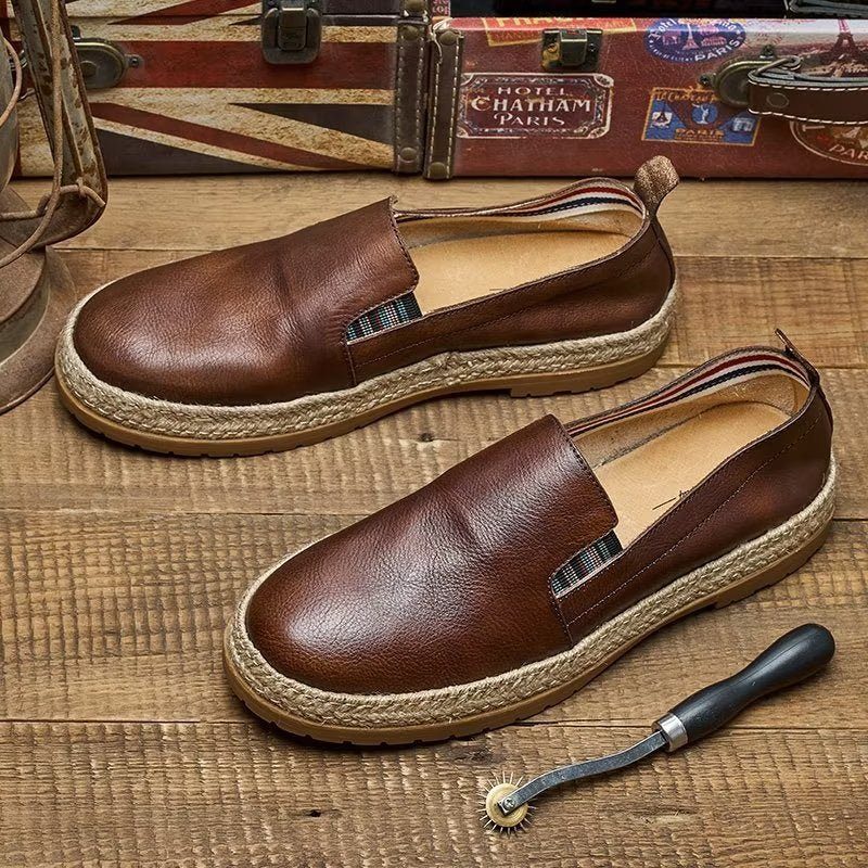 Loafers För Män Cow Leather Slip-on - Kaffe