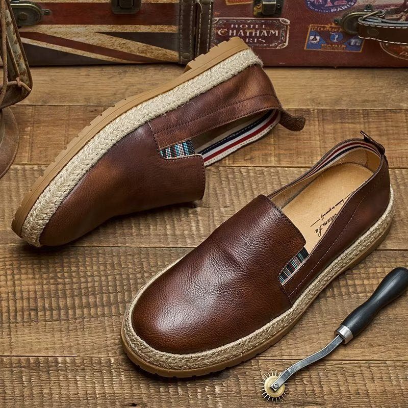 Loafers För Män Cow Leather Slip-on - Kaffe