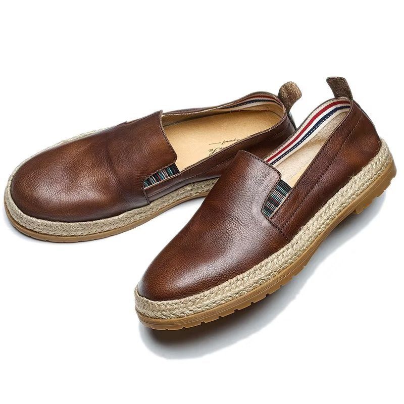 Loafers För Män Cow Leather Slip-on - Kaffe