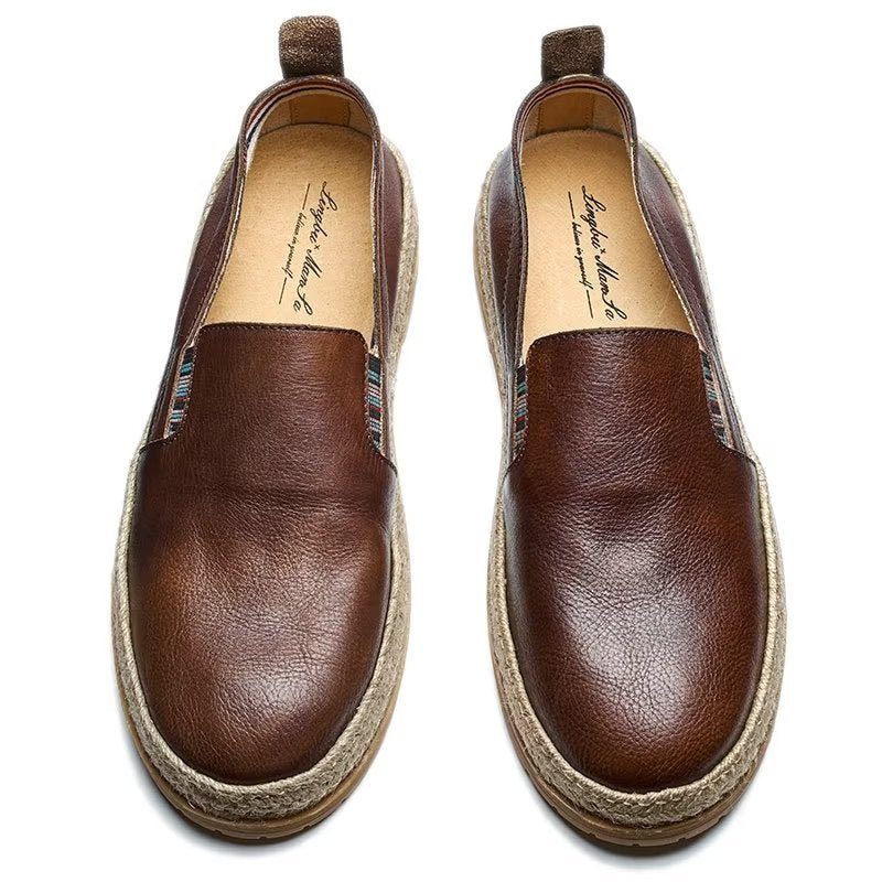 Loafers För Män Cow Leather Slip-on - Kaffe