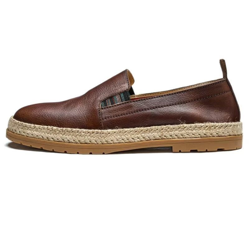 Loafers För Män Cow Leather Slip-on - Kaffe