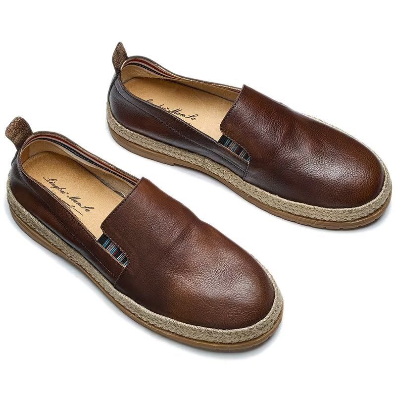 Loafers För Män Cow Leather Slip-on - Kaffe