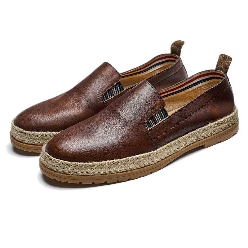 Loafers För Män Cow Leather Slip-on - Kaffe