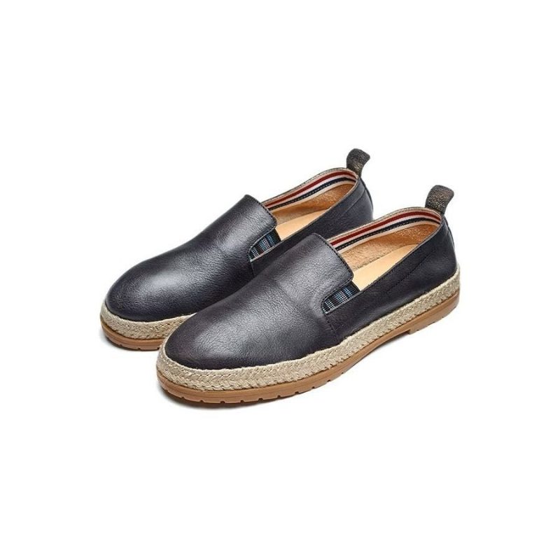 Loafers För Män Cow Leather Slip-on - Svart